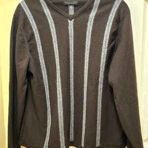 Banana Republic Sweater Merino Wool Men’s Long Sleeve Black Purple Gray Size XL